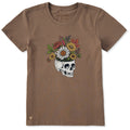 Women's Flowers in Skull Short Sleeve Crusher Tee product image 1