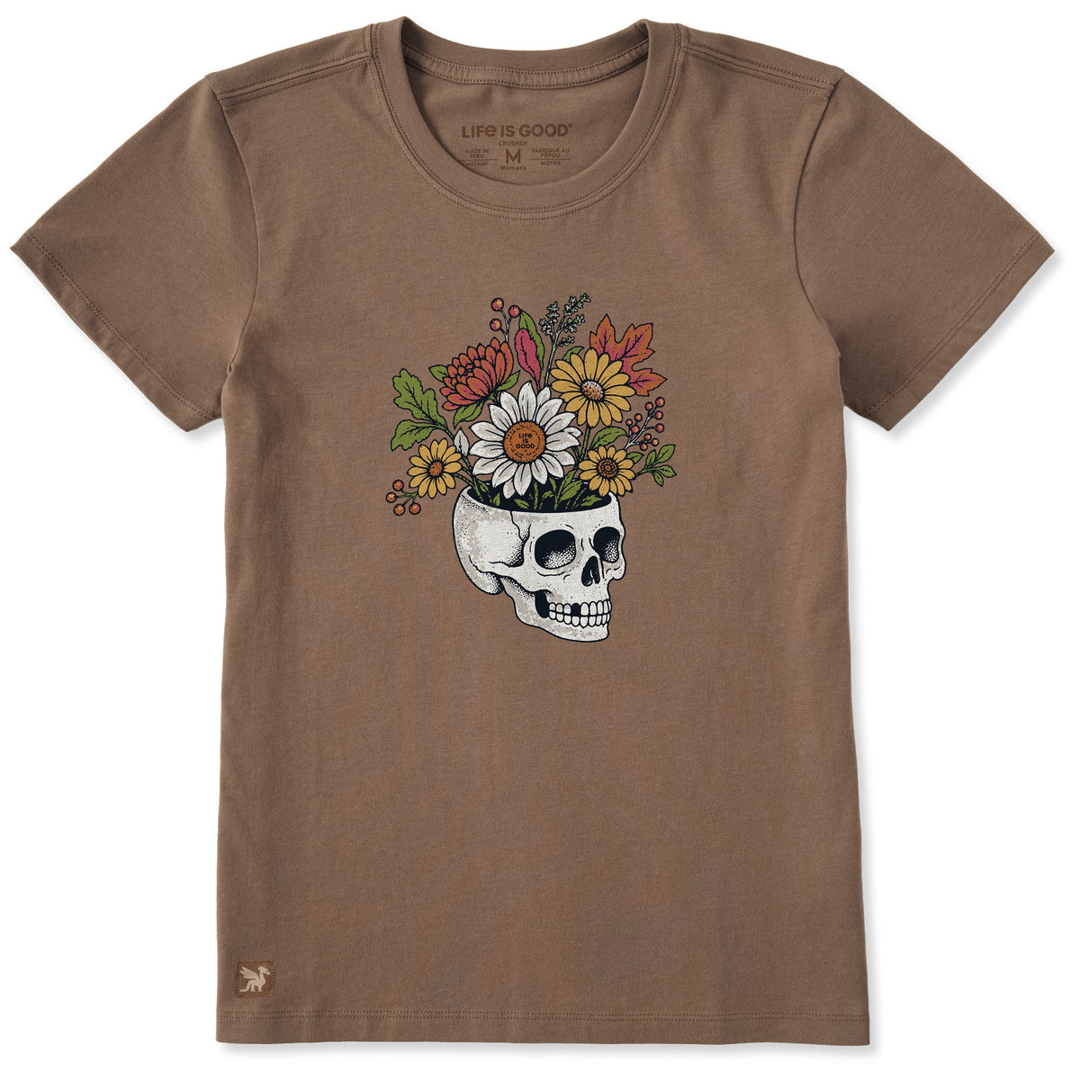 Women's Flowers in Skull Short Sleeve Crusher Tee product image 1