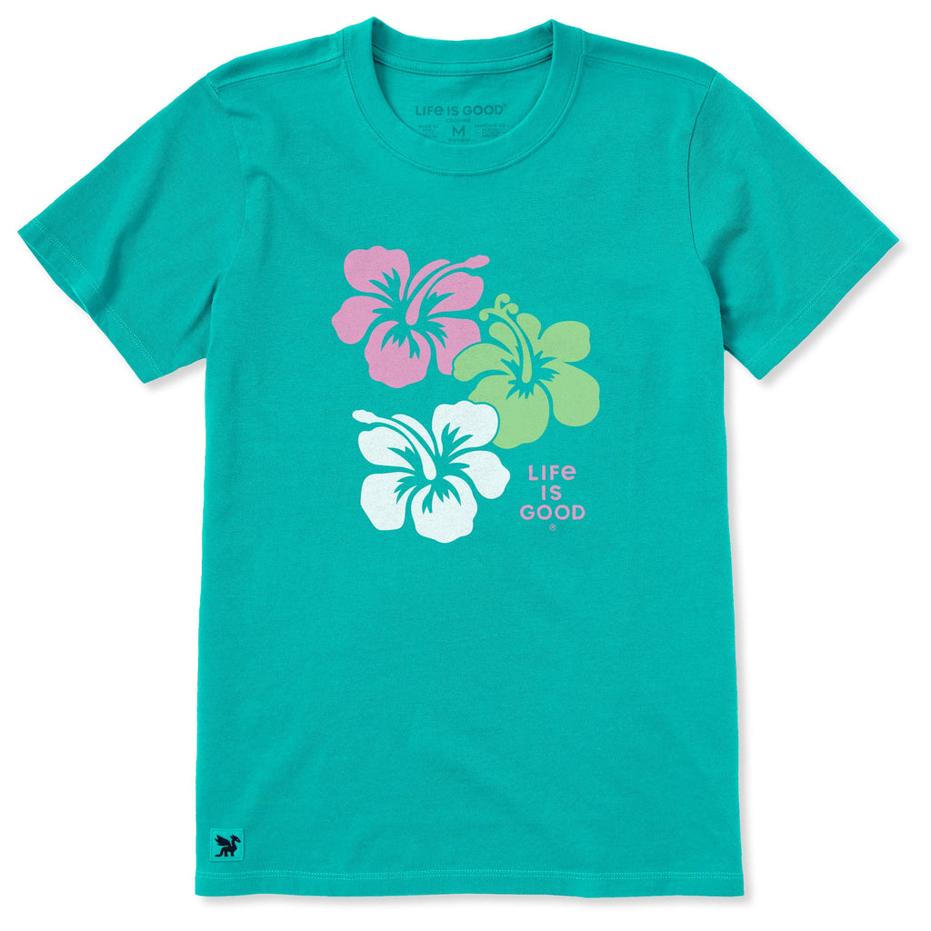 Women's Three Hibiscus Short Sleeve Crusher Tee product image 1