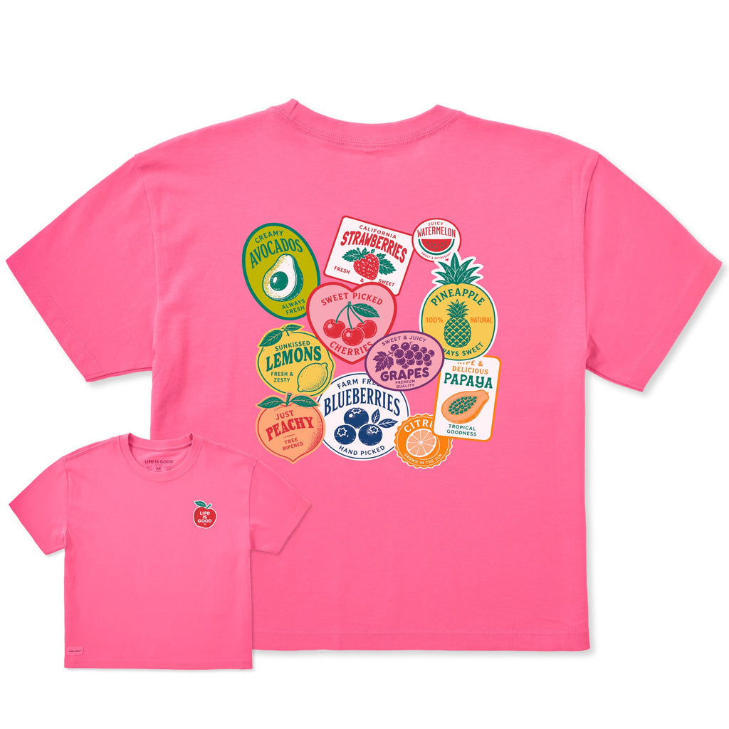Women's Fruit Labels Short Sleeve Crusher Boxy Tee product image 1