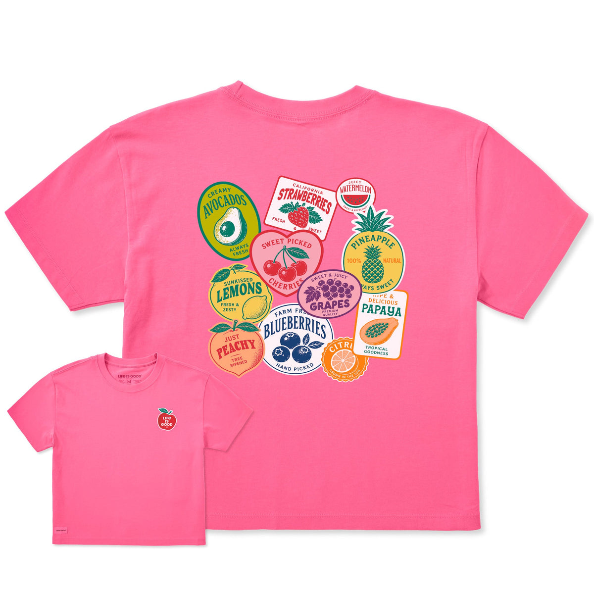 Women's Fruit Labels Short Sleeve Crusher Boxy Tee product image 1