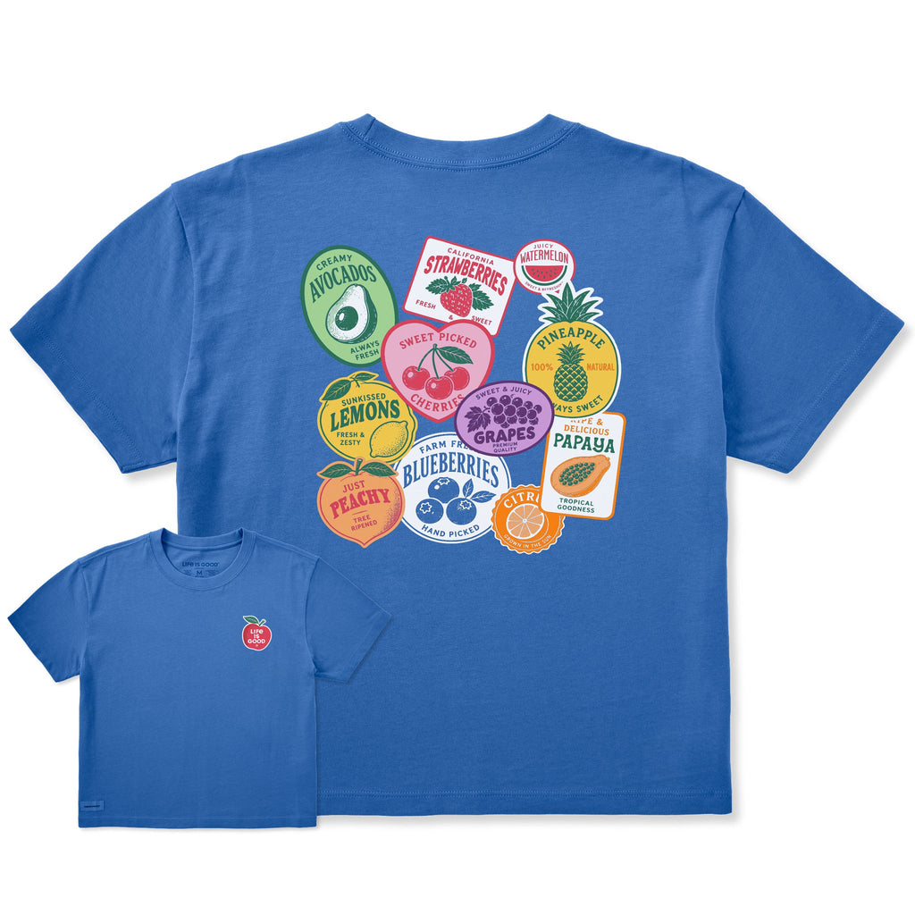 Women's Fruit Labels Short Sleeve Crusher Boxy Tee product image 4