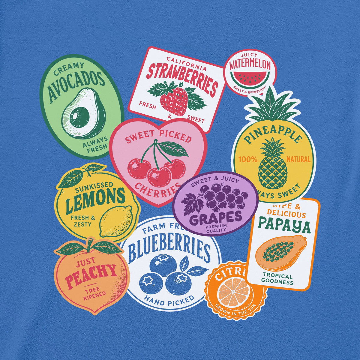 Women's Fruit Labels Short Sleeve Crusher Boxy Tee product image 5