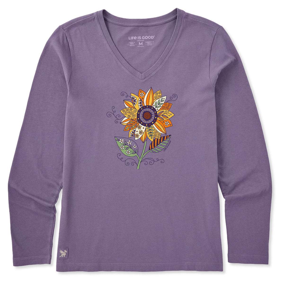 Women's Sunflower Season Long Sleeve Crusher Vee product image 1