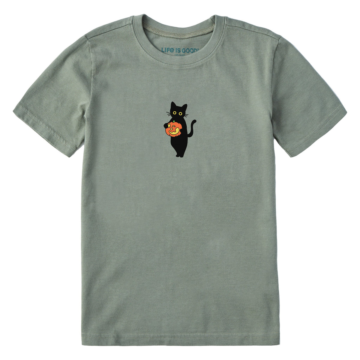 Kids Lil Pumpkin Cat Short Sleeve Crusher Tee product image 1