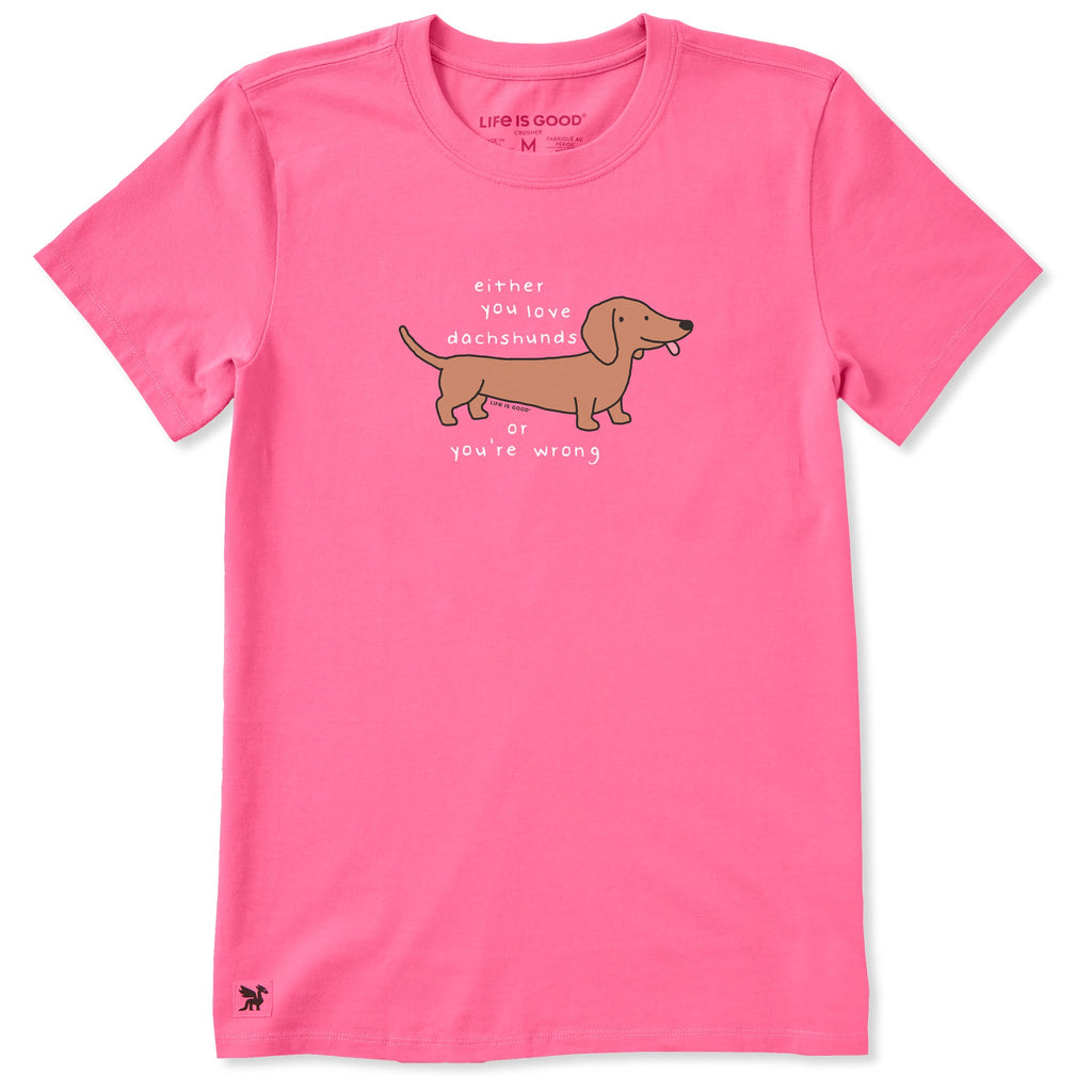 Women's Either You Love Dachshunds Short Sleeve Crusher Tee product image 1