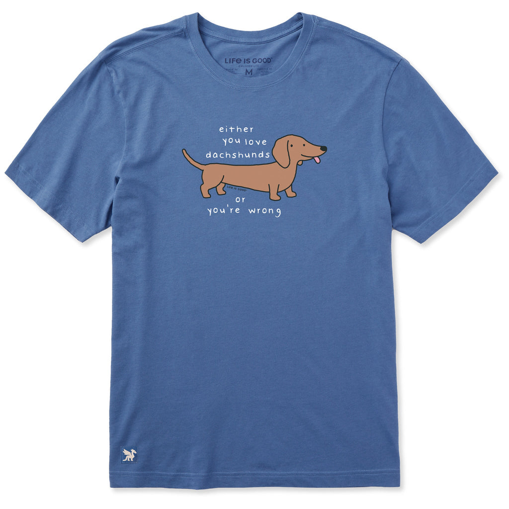 Men's Either You Love Dachshunds Short Sleeve Crusher Tee product image 1