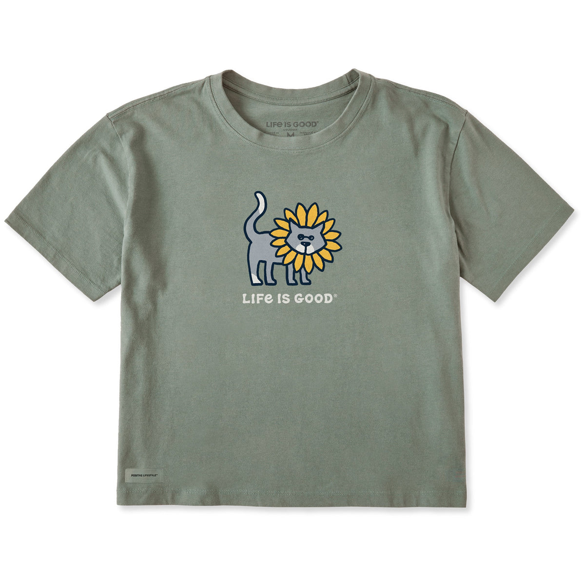 Women's Cat in Sunflower Short Sleeve Crusher Boxy Tee product image 1