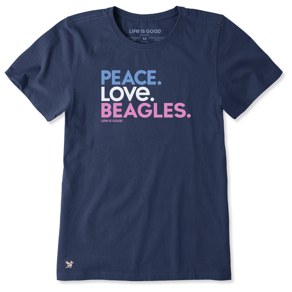 Women's Peace Love Beagles Short Sleeve Crusher Tee product image 1