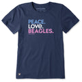 Women's Peace Love Beagles Short Sleeve Crusher Tee product image 1