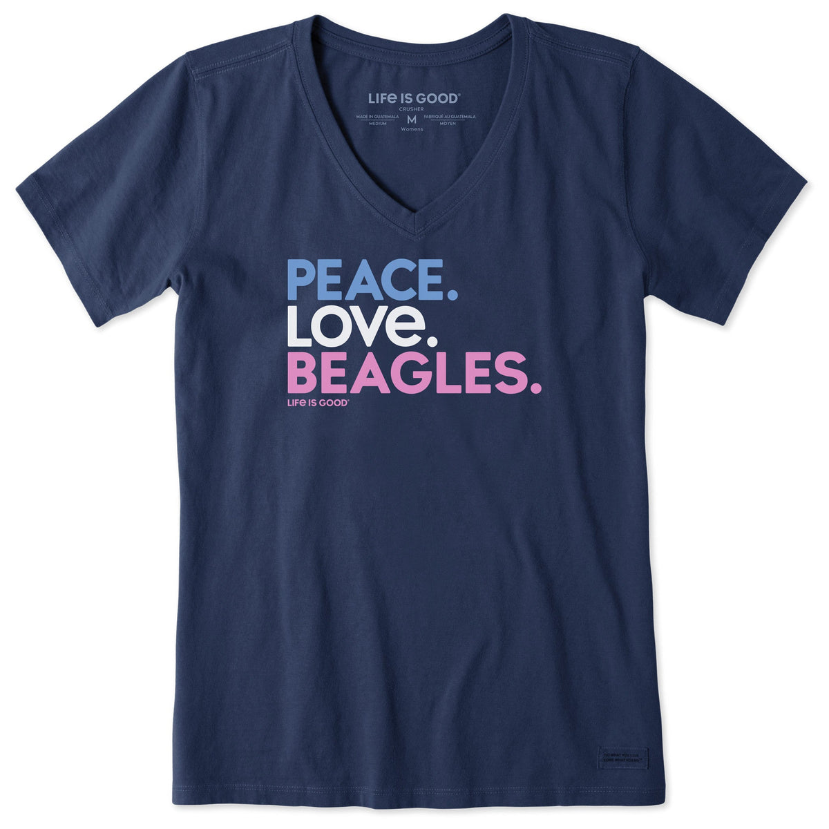 Women's Peace Love Beagles Short Sleeve Crusher Vee product image 1
