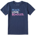 Kids Peace Love Beagles Short Sleeve Crusher Tee product image 1