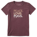 Women's Peace Love Pugs Short Sleeve Crusher Tee product image 1