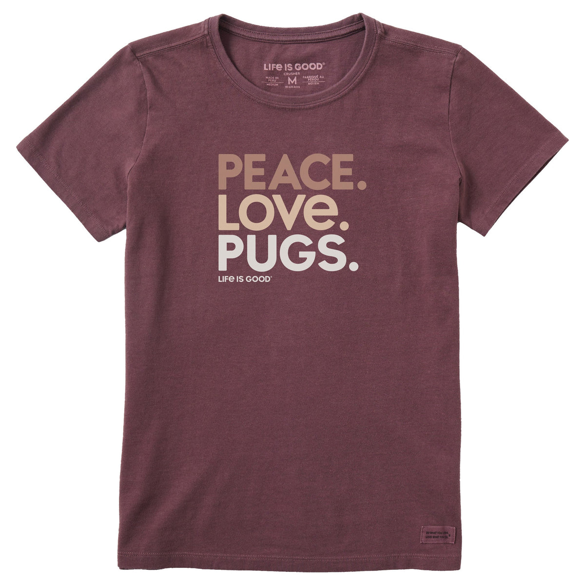 Women's Peace Love Pugs Short Sleeve Crusher Tee product image 1