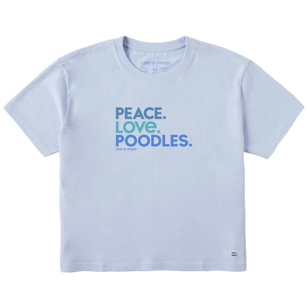 Women's Peace Love Poodles Short Sleeve Crusher Boxy Tee product image 1