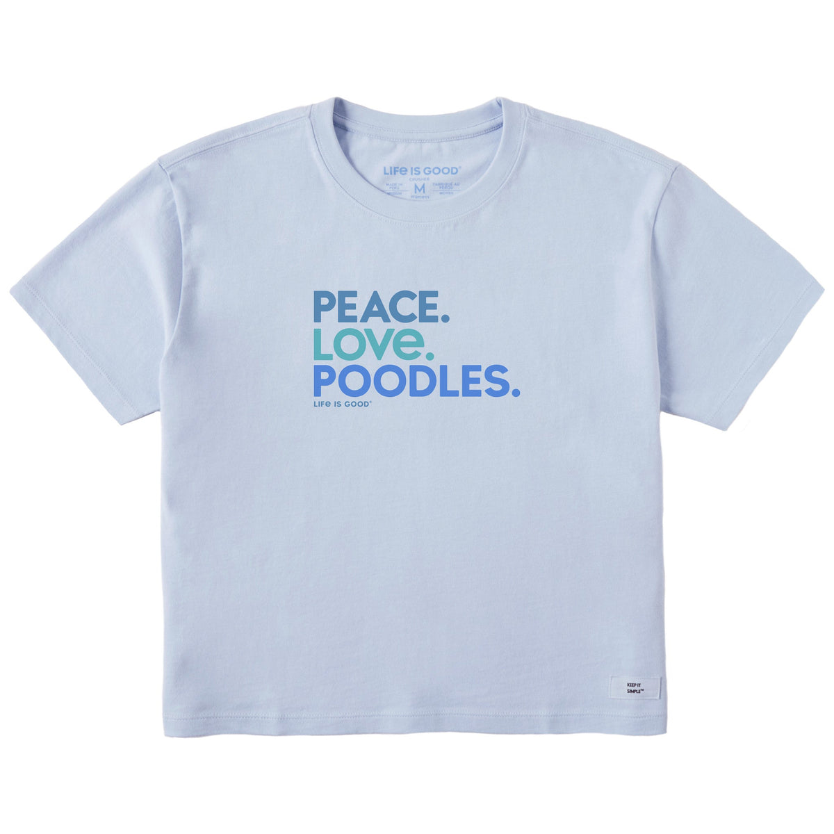 Women's Peace Love Poodles Short Sleeve Crusher Boxy Tee product image 1