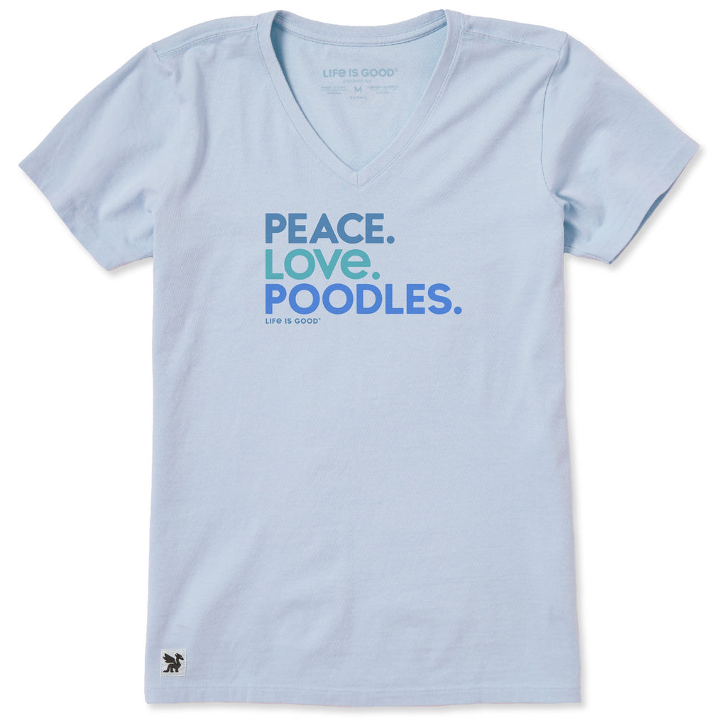 Women's Peace Love Poodles Short Sleeve Crusher Vee product image 1