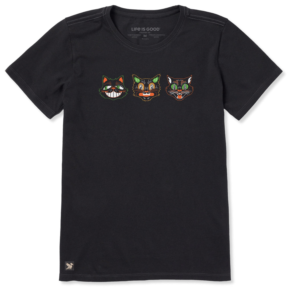 Women's Retro Halloween Cats Short Sleeve Crusher Tee product image 1