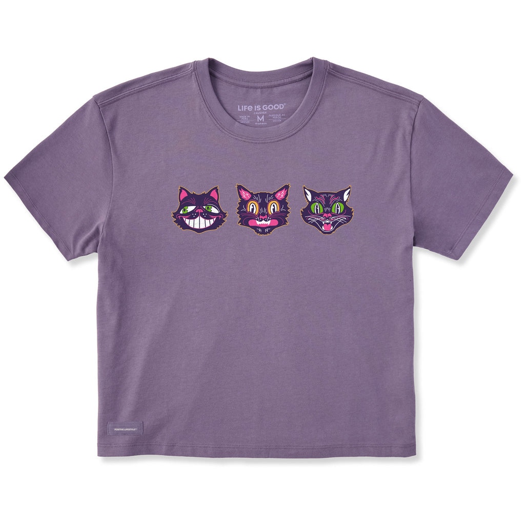 Women's Retro Halloween Cats Short Sleeve Crusher Boxy Tee product image 1