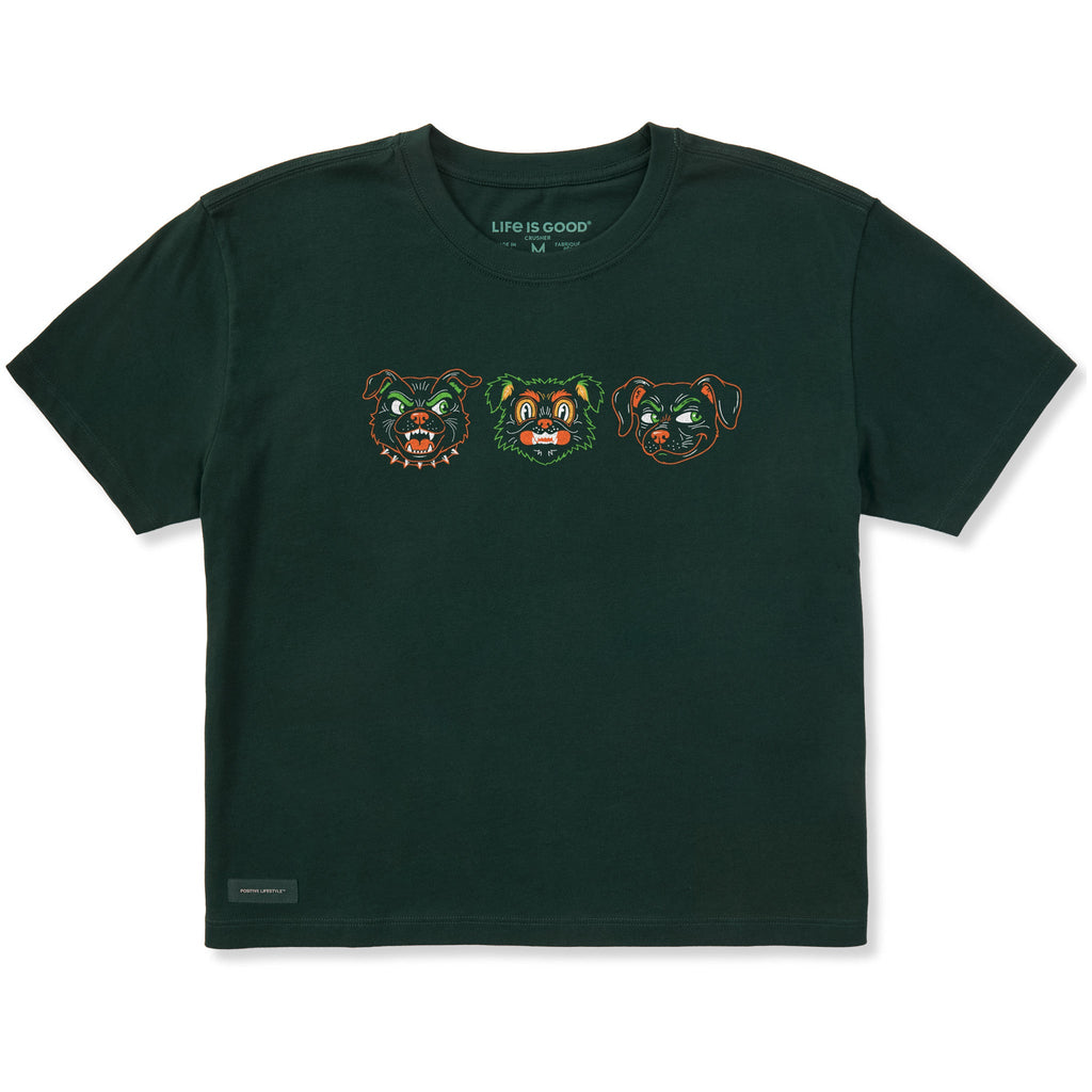 Women's Retro Halloween Dogs Short Sleeve Crusher Boxy Tee product image 1