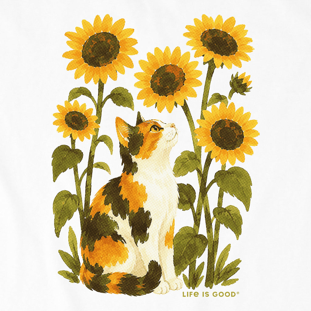Women's Cat in Sunflowers Short Sleeve Crusher Tee product image 2