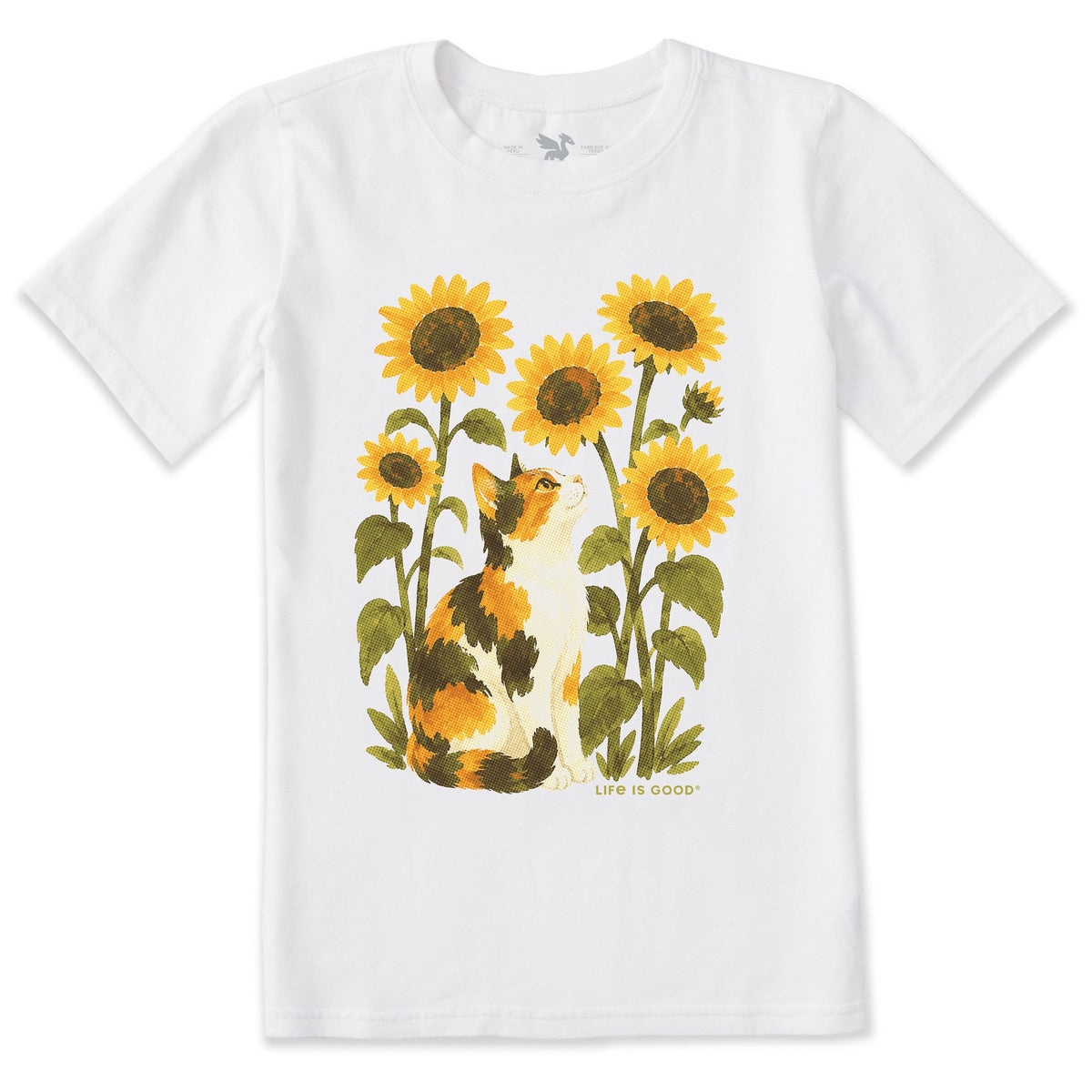 Kids Cat in Sunflowers Short Sleeve Crusher Tee product image 1