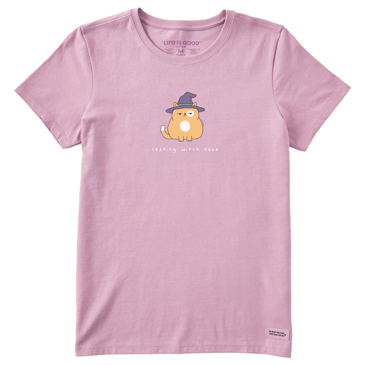 Women's Resting Witch Face Cat Short Sleeve Crusher Tee