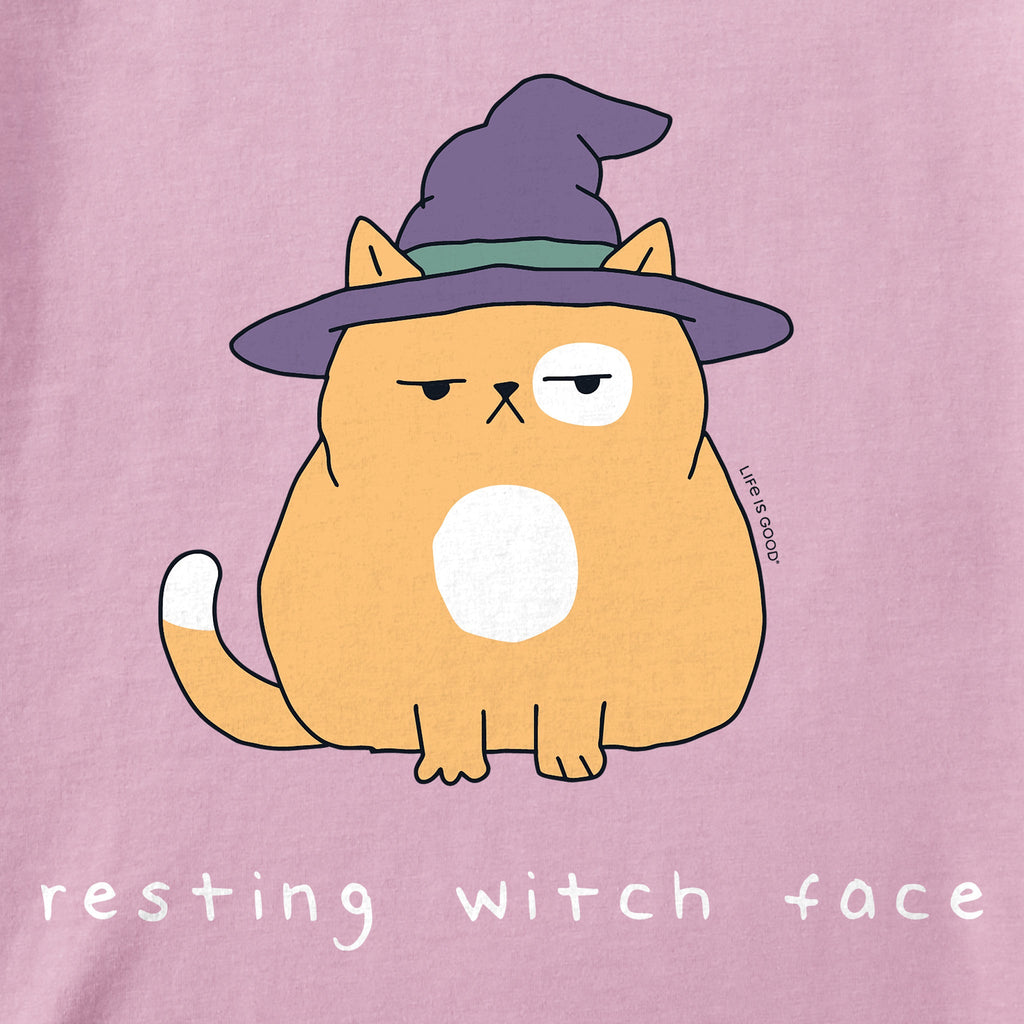 Women's Resting Witch Face Cat Short Sleeve Crusher Tee