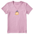 Women's Resting Witch Face Cat Short Sleeve Crusher Vee
