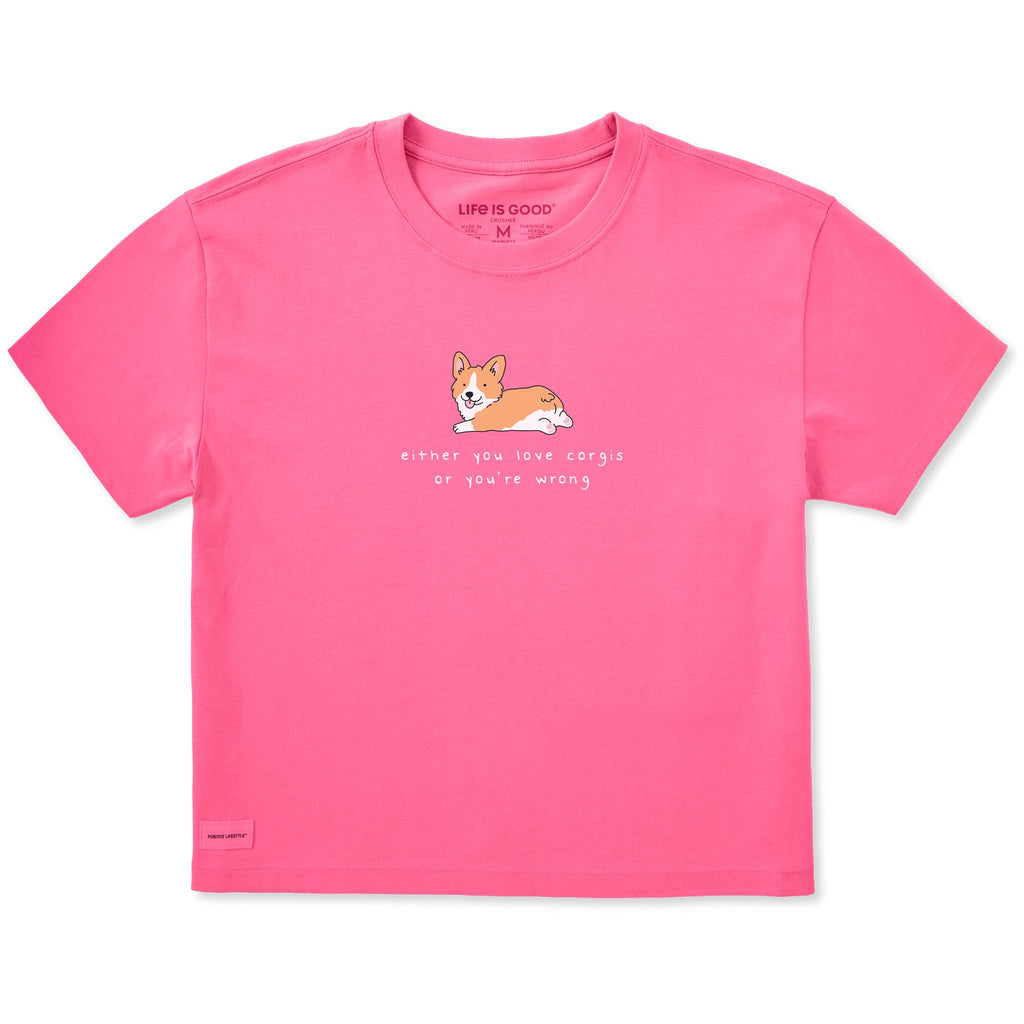 Women's Love Corgis or Wrong Short Sleeve Crusher Boxy Tee product image 1