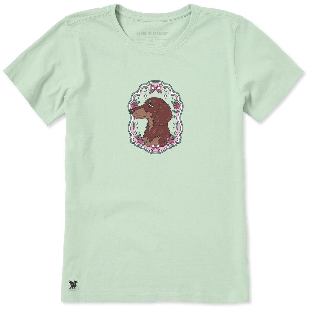 Women's Flower Frame Dachshund Short Sleeve Crusher Tee product image 1
