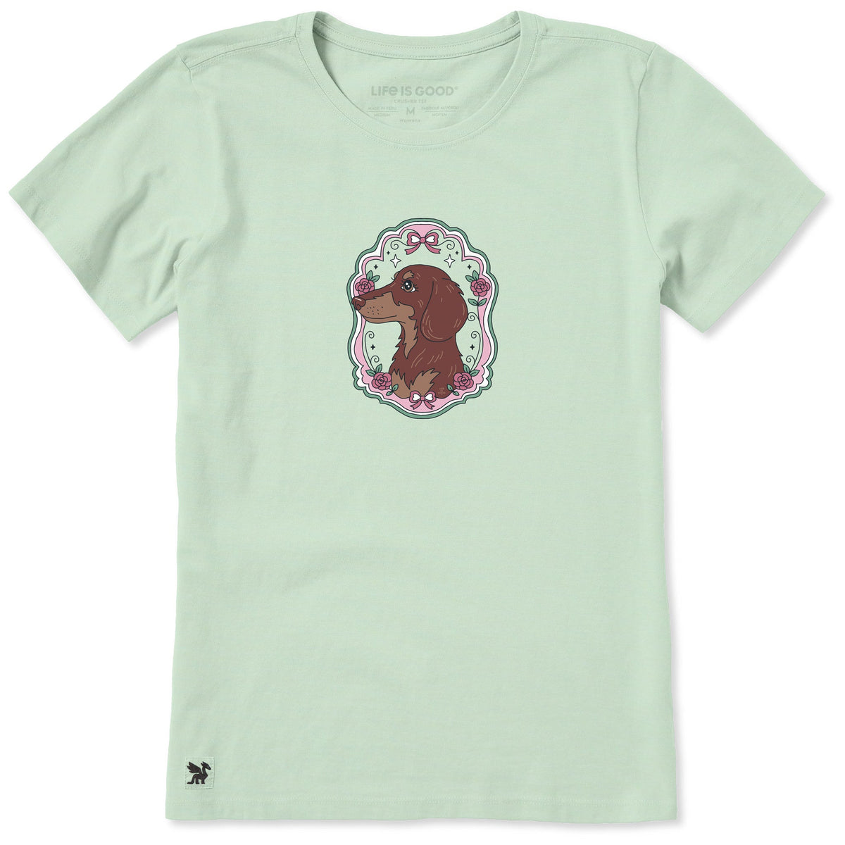 Women's Flower Frame Dachshund Short Sleeve Crusher Tee product image 1