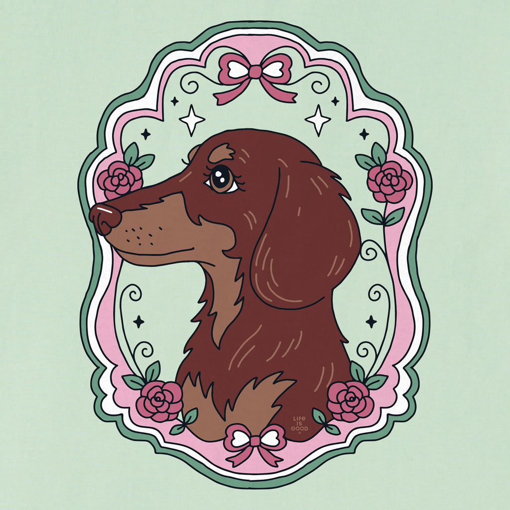 Women's Flower Frame Dachshund Short Sleeve Crusher Tee product image 2