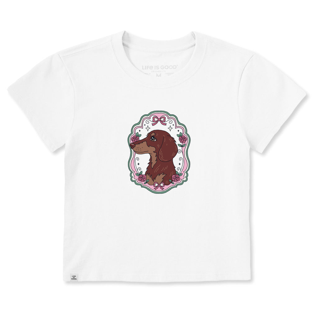 Women's Flower Frame Dachshund Crusher-LITE Shrunken Tee product image 1