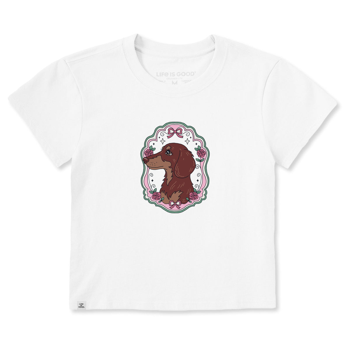 Women's Flower Frame Dachshund Crusher-LITE Shrunken Tee product image 1