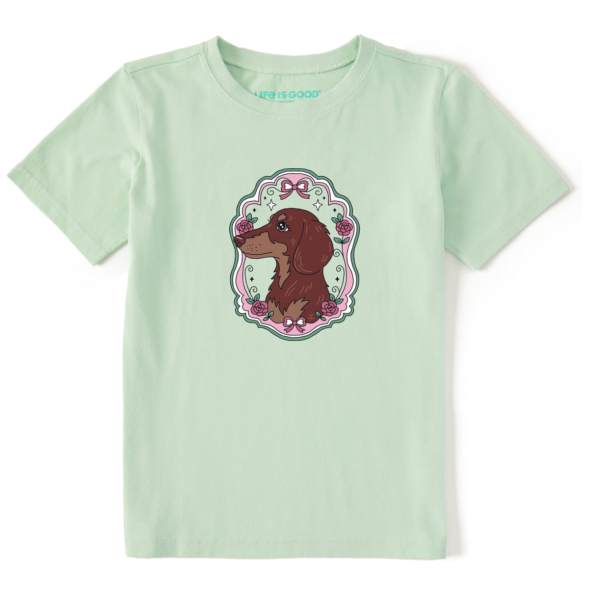 Kids Flower Frame Dachshund Short Sleeve Crusher Tee product image 1