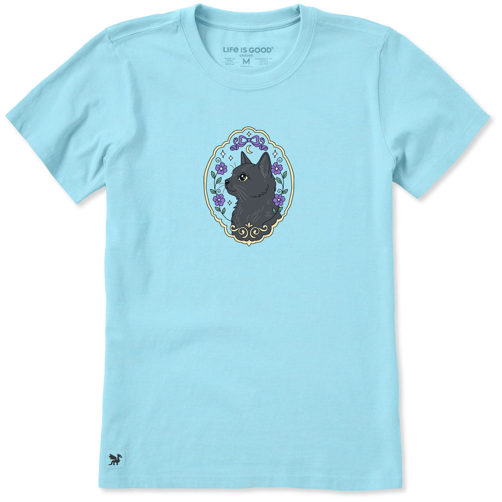 Women's Flower Frame Black Cat Short Sleeve Crusher Tee product image 1