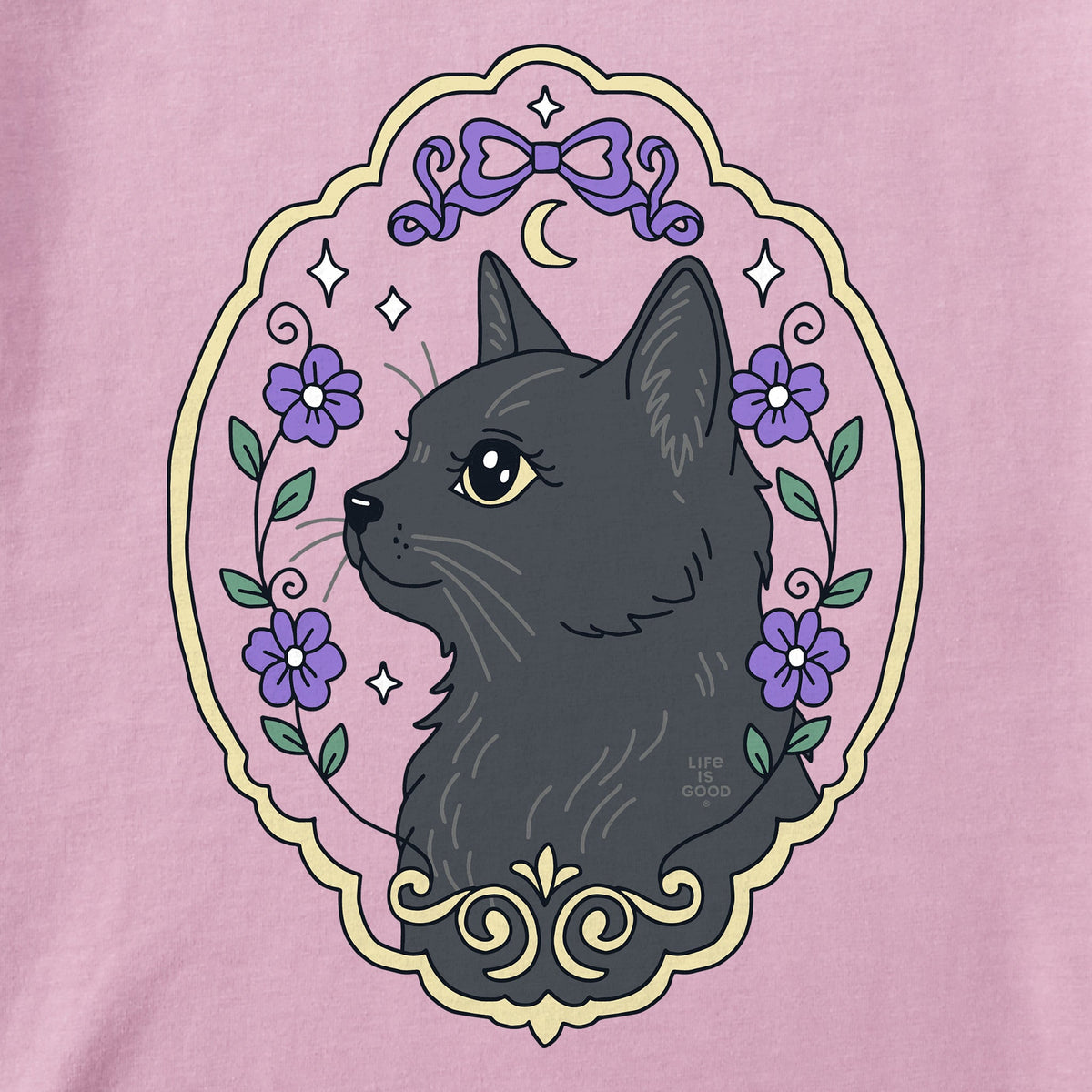 Women's Flower Frame Black Cat Short Sleeve Crusher Tee product image 4
