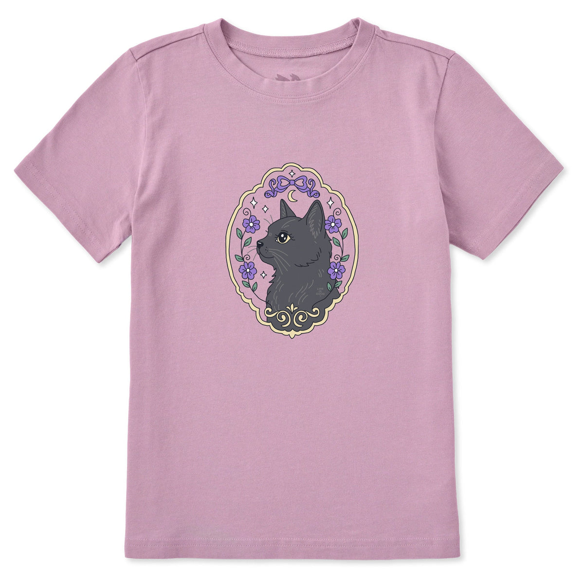 Kids Flower Frame Black Cat Short Sleeve Crusher Tee product image 1