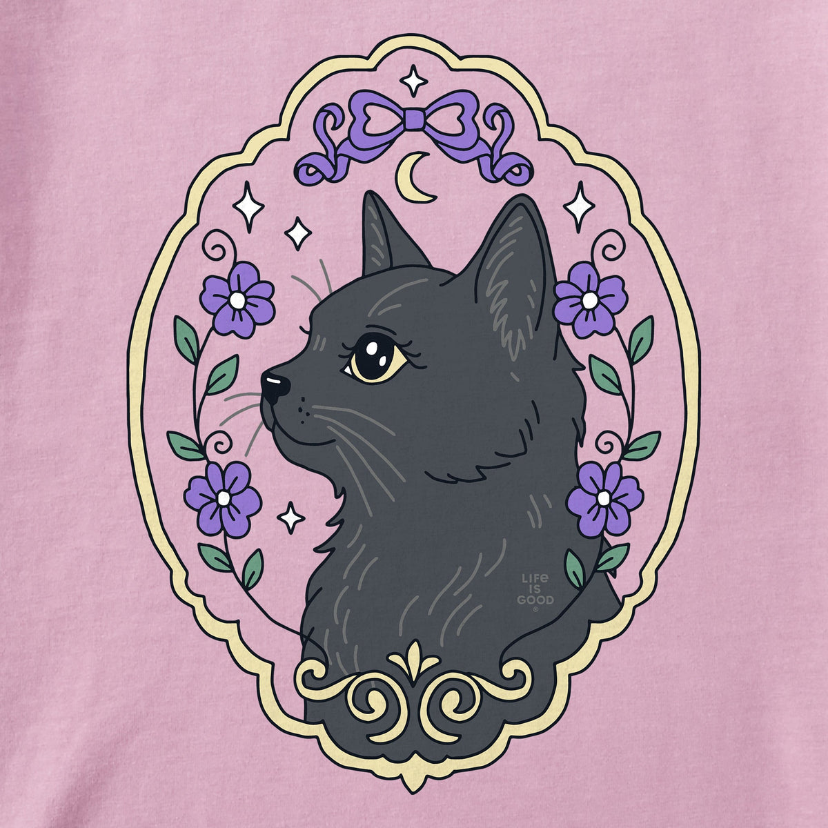 Kids Flower Frame Black Cat Short Sleeve Crusher Tee product image 2