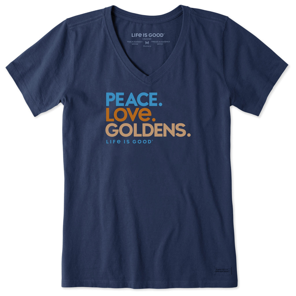 Women's Peace Love Goldens Short Sleeve Crusher Vee product image 1