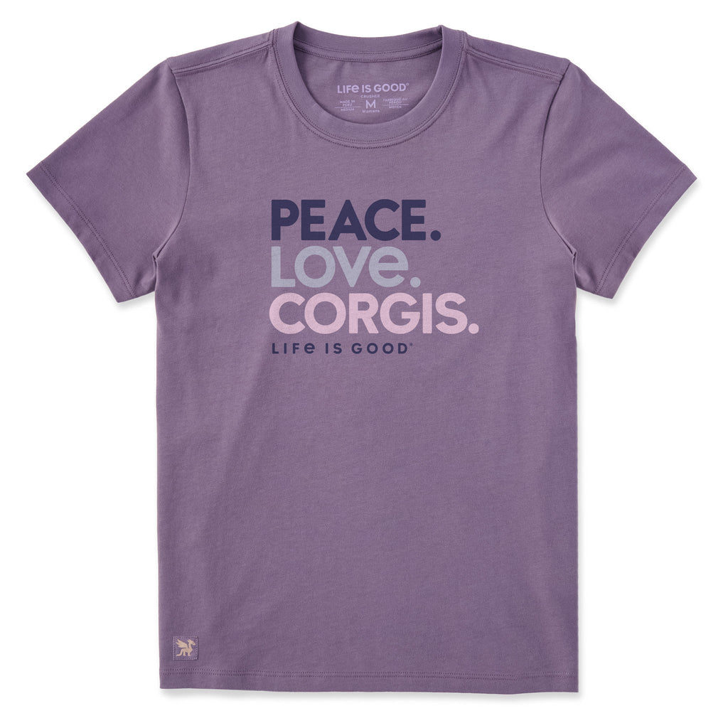 Women's Peace Love Corgis Short Sleeve Crusher Tee product image 1