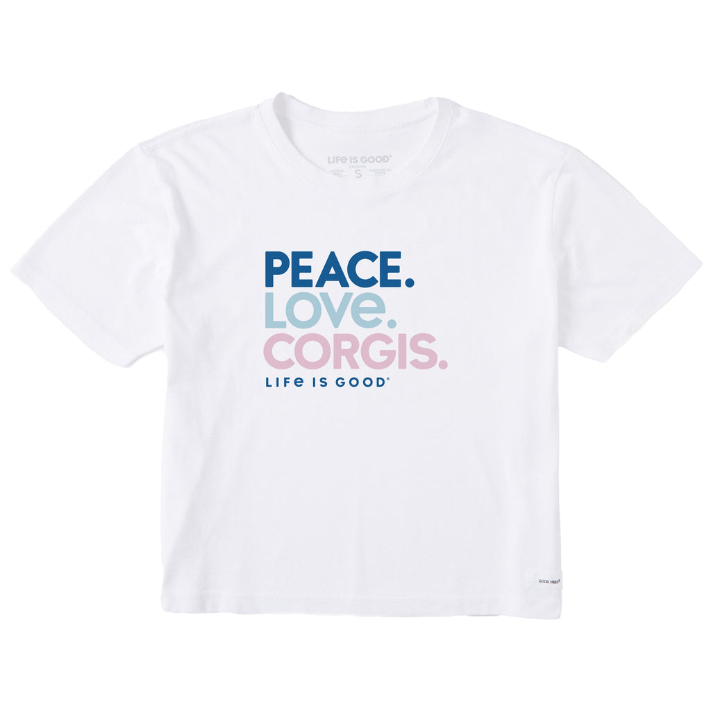 Women's Peace Love Corgis Short Sleeve Crusher Boxy Tee product image 1