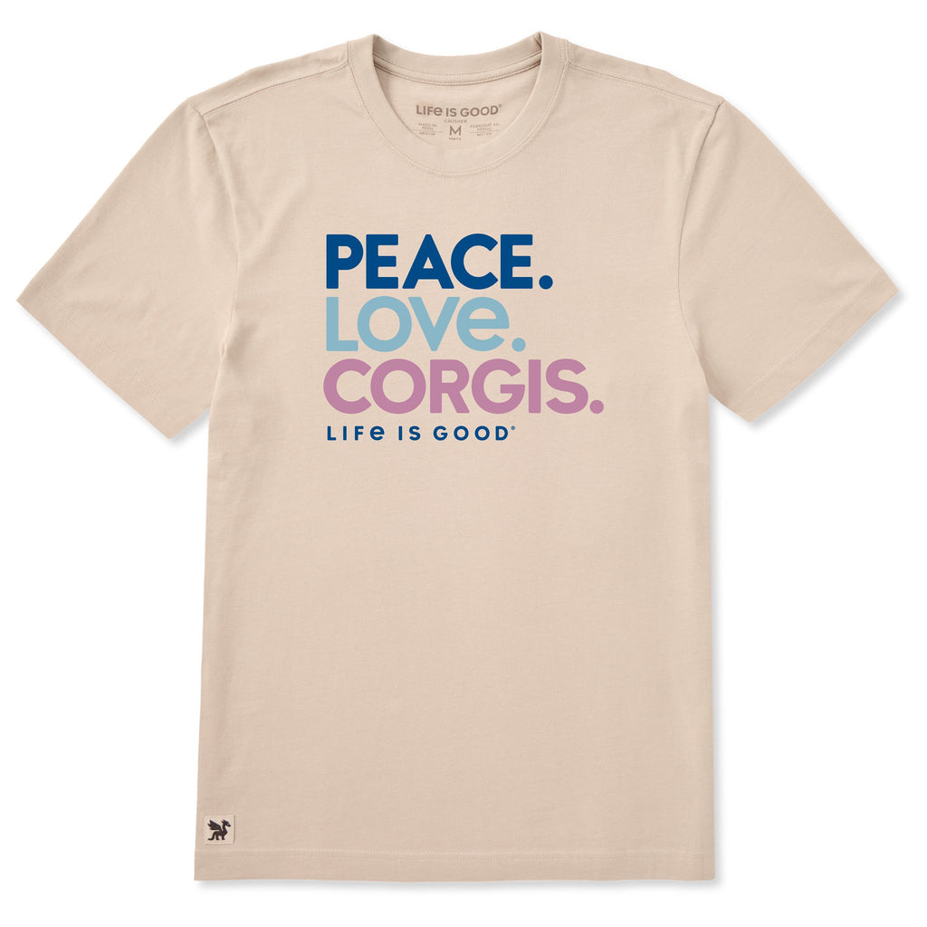 Men's Peace Love Corgis Short Sleeve Crusher Tee product image 1