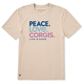Men's Peace Love Corgis Short Sleeve Crusher Tee product image 1