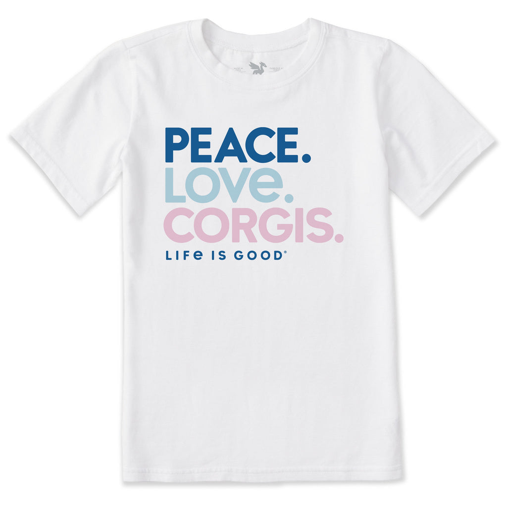 Kids Peace Love Corgis Short Sleeve Crusher Tee product image 1