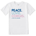 Kids Peace Love Corgis Short Sleeve Crusher Tee product image 1