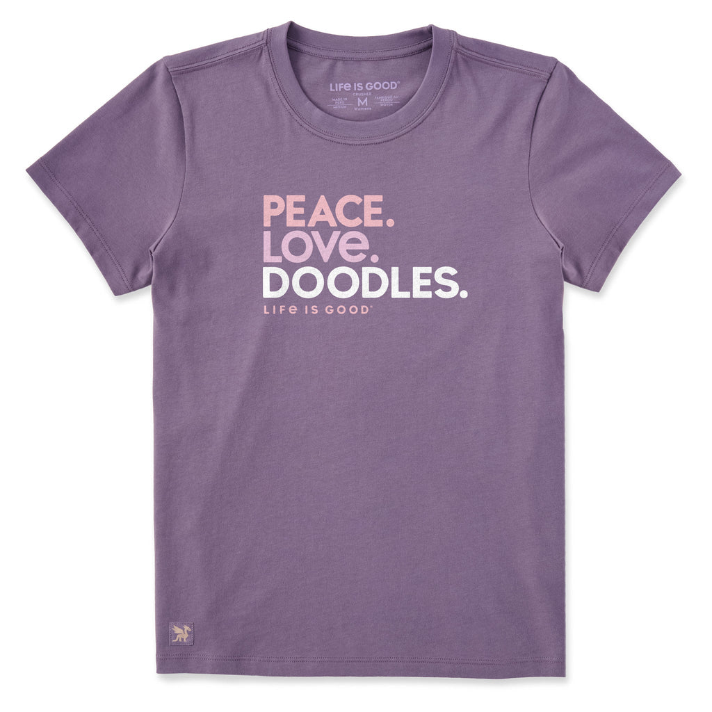 Women's Peace Love Doodles Short Sleeve Crusher Tee product image 1