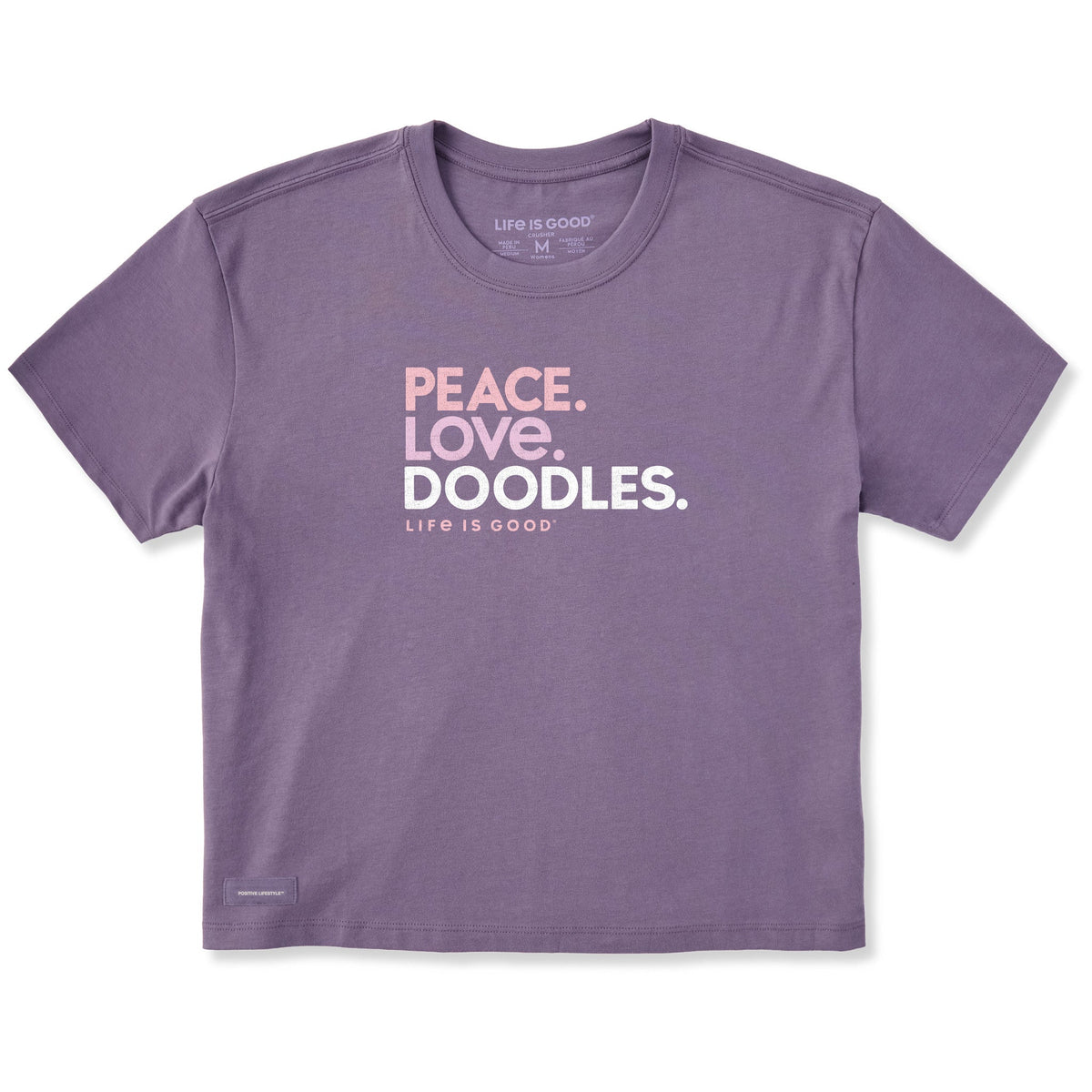 Women's Peace Love Doodles Short Sleeve Crusher Boxy Tee product image 1