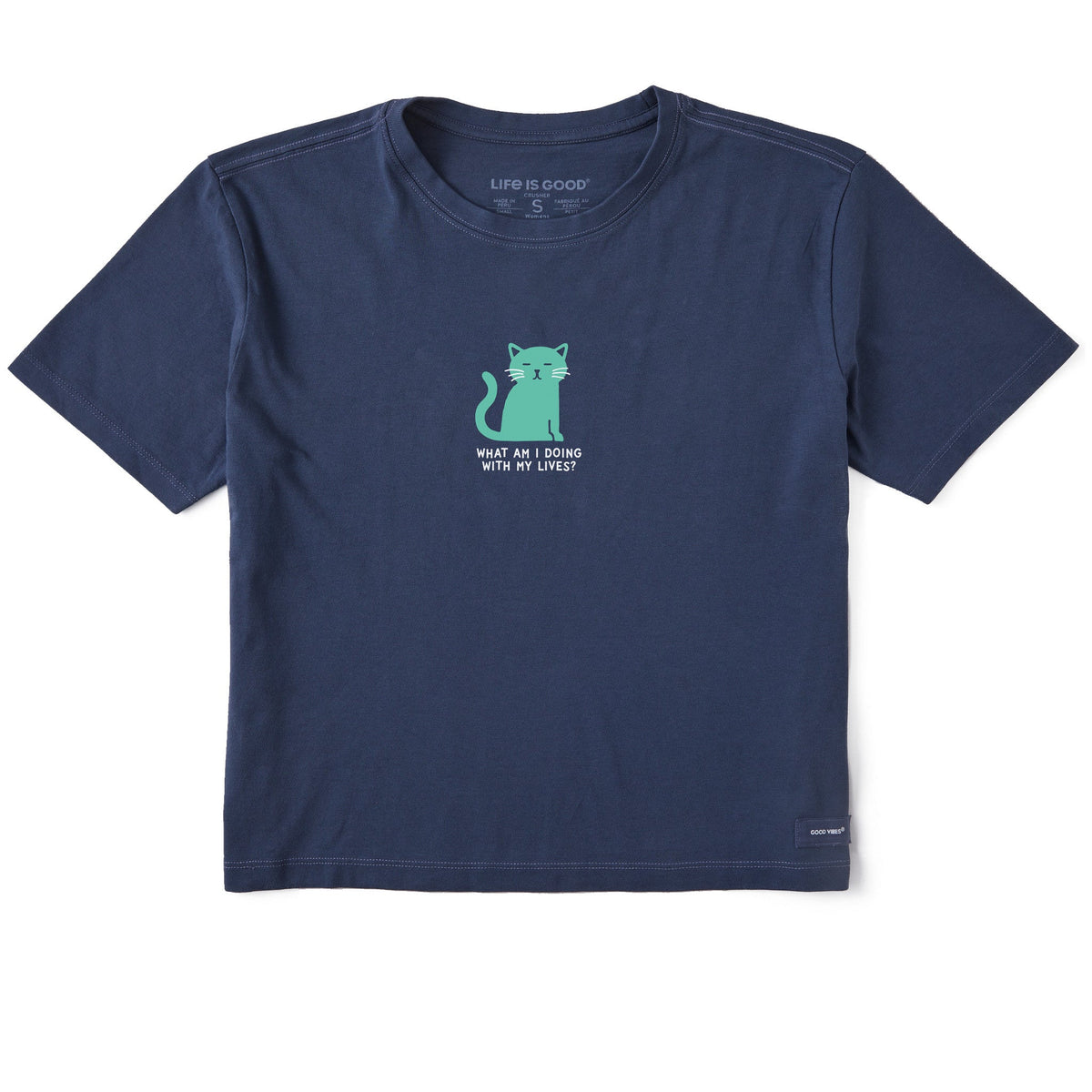 Women's What Am I Doing With My Lives Cat Short Sleeve product image 1